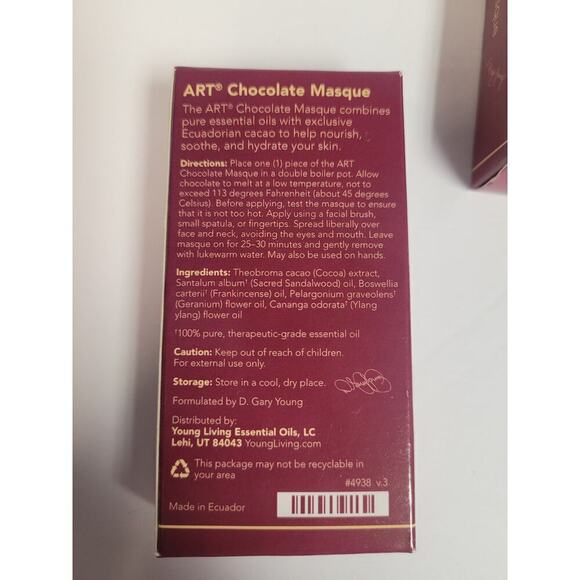 Young Living ART Chocolate Masque 2 Boxes NEW 4 Beauty Masks Moisturizing - Picture 2 of 4
